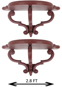 Pair of Painted Wooden Wall Hanging Shelves