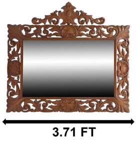 19th Century French Rococo Carved Wood Mirror