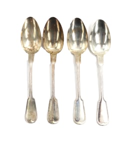 (4) European .800 Silver Spoons - 10.000 ozt.