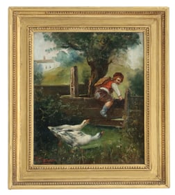 19th Century American School, Oil on Canvas Painting