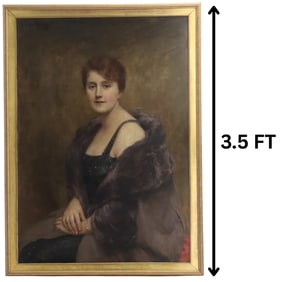 Max Ring (1857-1925) German, Oil on Canvas, Portrait of an Elegant Lady