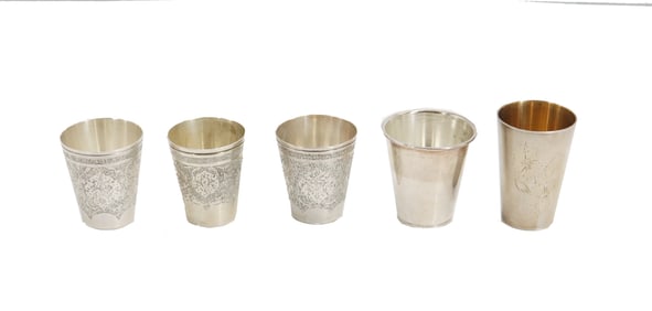 (5) Arabian Sterling Silver Cups - 5.635 ozt.