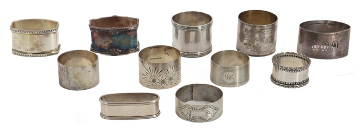 (11) Sterling Silver Napkin Rings - 10.040 ozt.