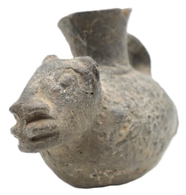 Pre-Columbian Pottery Llama Head Vessel