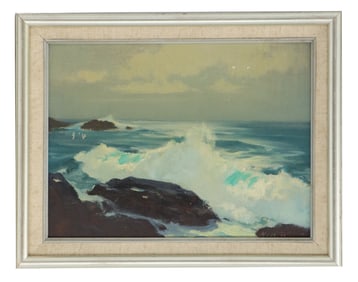 Harry Russel Bollinger (1892-1993) American, Seascape Oil on Canvas