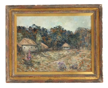 Nina Zbanduto (1894-1988) Russian, Impressionist Landscape Oil on Canvas