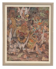 Balinese Watercolor on Paper