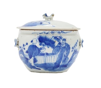 Chinese Blue and White Lidded Pot
