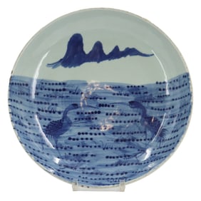 Chinese Blue and White Ceramic Plate