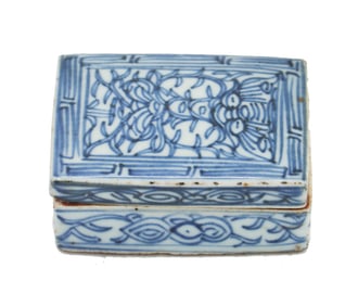 Chinese Blue and White Porcelain Trinket Box