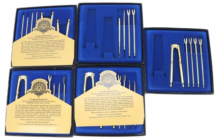 (5) Boxes of Quackenbush Shellfish Crackers and Utensils