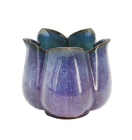 Old Chinese Jun Kiln Lotus Form Vase