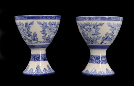 (2) Chinese Blue and White Porcelain Goblets