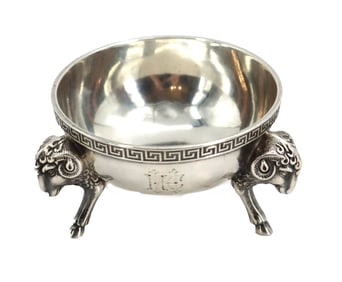 Fantastic Tiffany & Co. Makers Sterling Ram Head Master Salt, 2.275 ozt