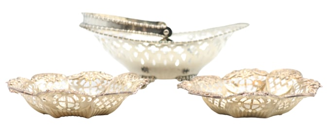 (3) Reticulated Sterling Silver Serving Pieces - 4.395 ozt.