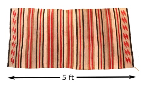 Vintage Hand Spun Wool Navajo Rug