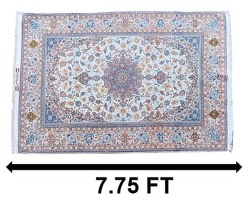 Large Signed Persian Isfahan Silk Rug