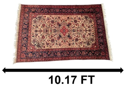10 Foot Persian Mashhad Wool Carpet