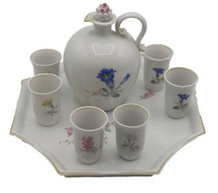 (8) Piece Meissen Sake Set