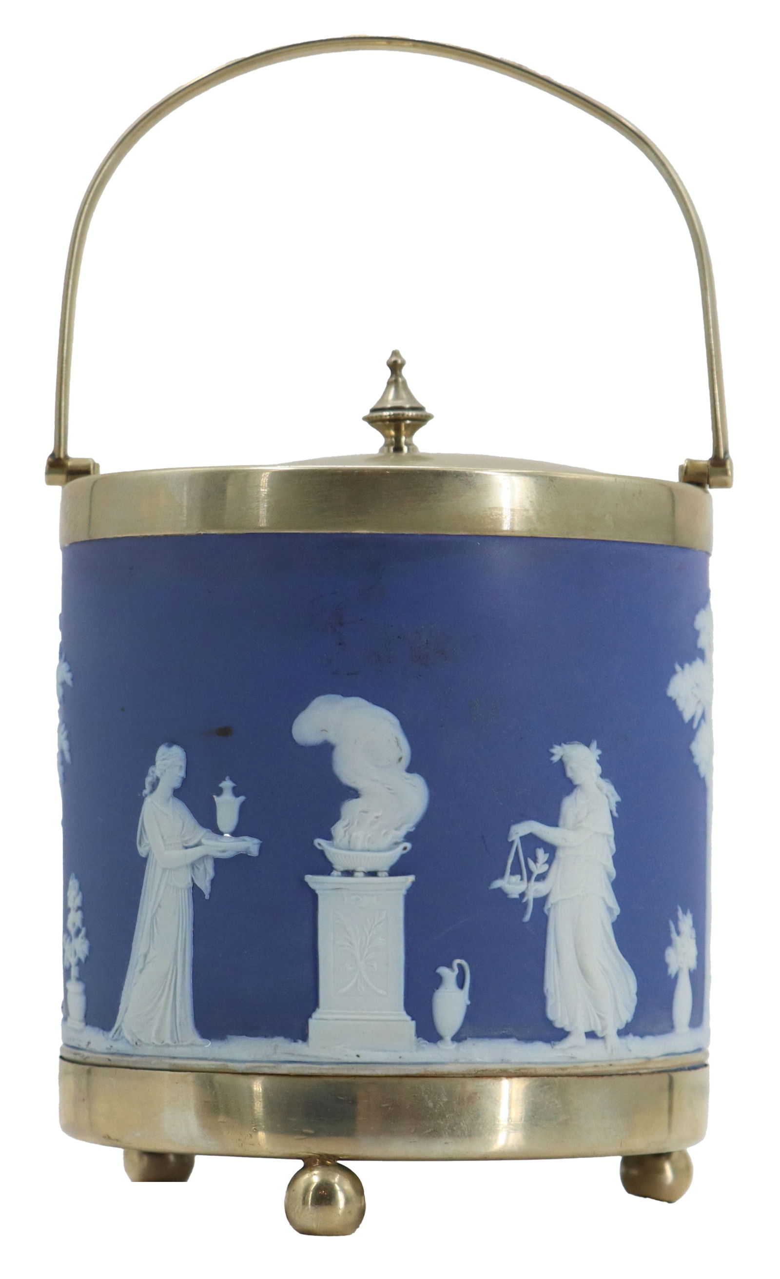 Wedgewood Jasperware and Electroplated Nickel Silver Lidded Biscuit Jar (1 of 20)