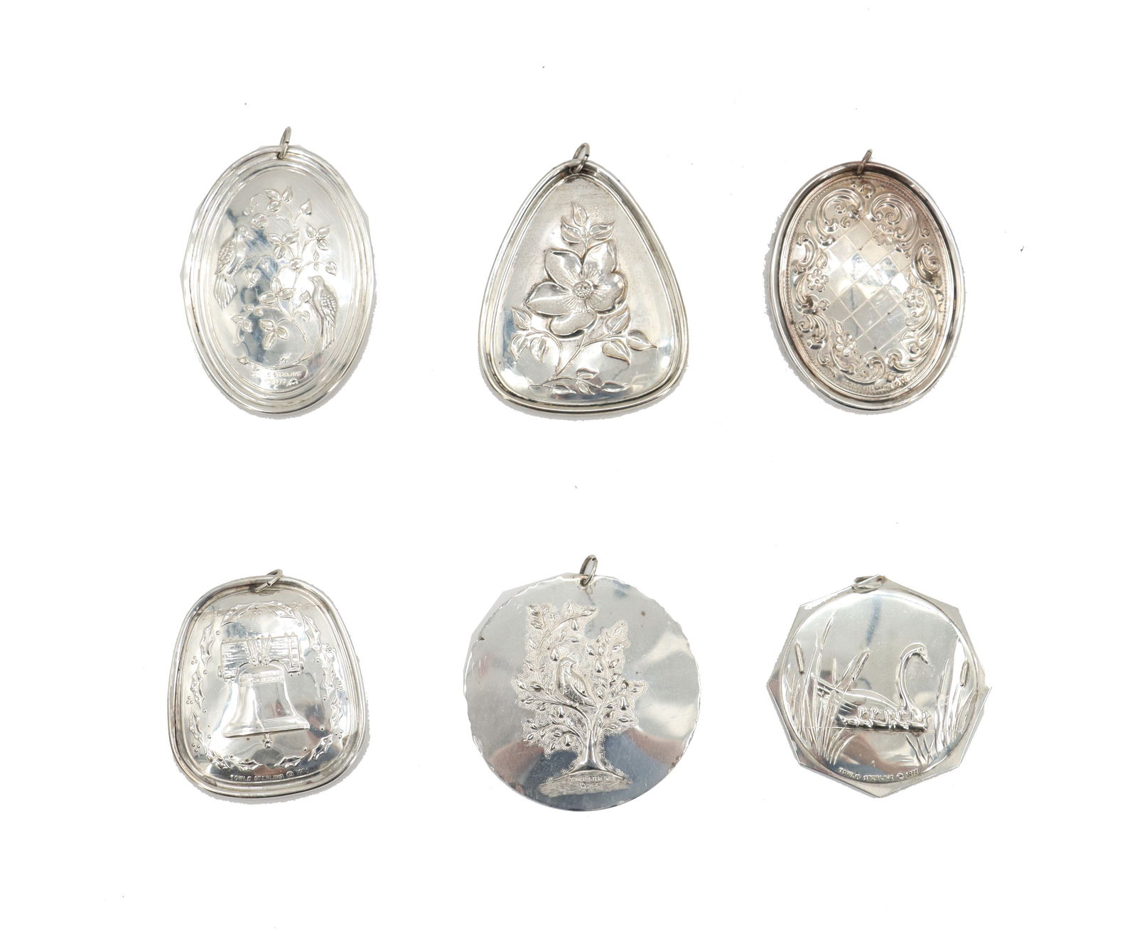 (6) Sterling Silver Towle Christmas Ornaments - 4.560 ozt. (1 of 12)