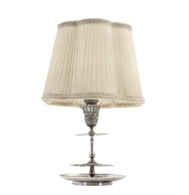 Assemblage Silver Plate Lamp with Shade