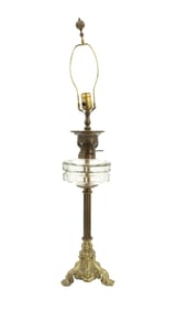 Antique Brass Oil Lamp Repurposed for Electric