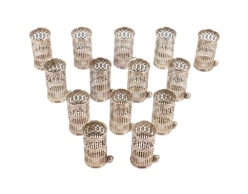 (14) Webster Sterling Silver Condiment or Toothpick Holders - 4.380 ozt.