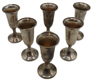 (6) Sterling Silver Cordial Cups - 6.310 ozt.