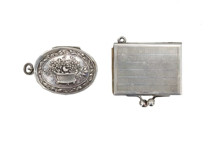 (2) European Sterling Silver Vinaigrettes - 1.150 ozt.