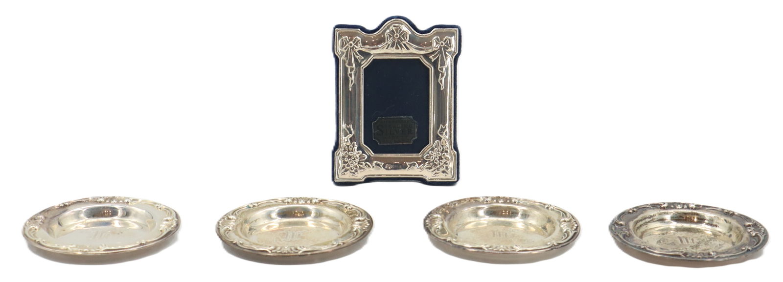 (4) English Sterling Silver Vanity Trays and (1) Frame - 2.440 ozt. (1 of 18)