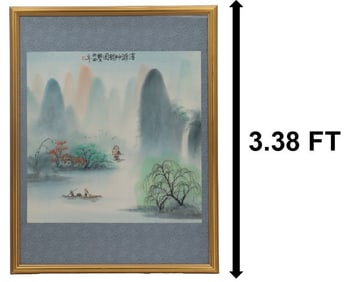 Chinese Framed Landscape Scroll