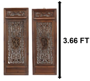 (2) Chinese Carved Window Panels