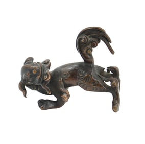 19th Century Japanese Bronze Lion Dog Brush Rest