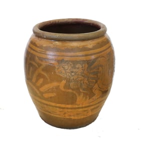 Chinese Terracotta Egg Crate Jar