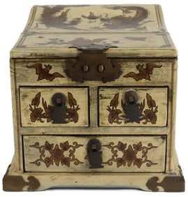Chinese Painted Dressing Case with Mirror