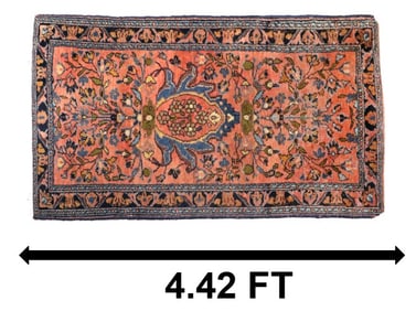 Vintage Handwoven Wool Sarouk Persian Rug