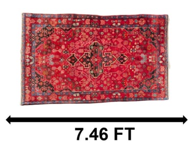 Long Persian Tribal Hand-Knotted Wool Rug