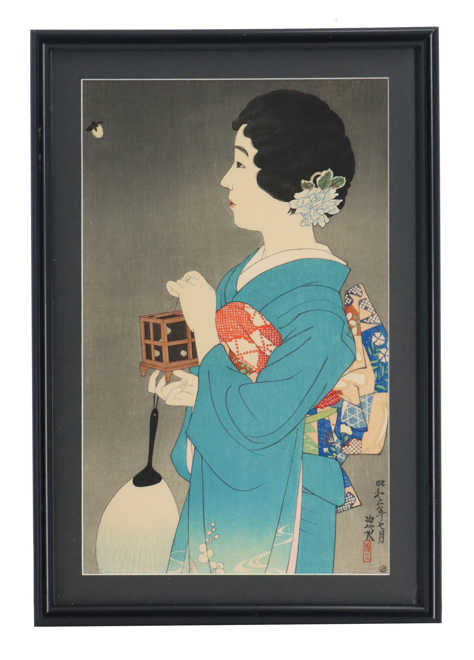 Ito Shinsui (1898-1972), Woodblock Print, "Catching Fireflies" (1 of 9)