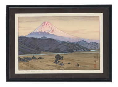 Toshi Yoshida (1911-1995) Japanese, Woodblock Print, "Mt. Fuji From Ohito - Morning"