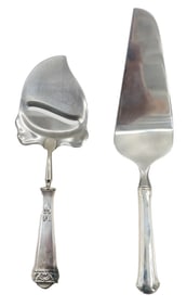 (2) Towle Sterling Handle Serving Ware, Cheese Knife and Pie Server-