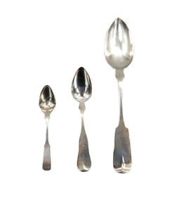 (3) American Barholomew Goddard Coin Silver Spoons - 2.230 ozt.