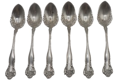 (6) Antique Simpson, Hall, Miller & Co. Sterling Silver Spoons - 5.58 ozt.