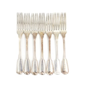 (6) European Tested 800 Silver Forks - 18 Ozt