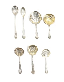 (7) Various American Sterling Silver Pierced Spoons - 3.835 ozt.