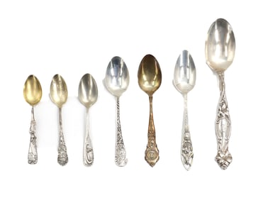(7) Sterling Silver Spoons from Various American Manufacturers - 4.03 ozt.