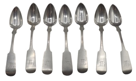 (7) American, Buffalo New York Philo Dubois Coin Silver Spoons - 3.26 ozt.
