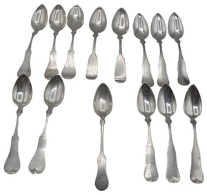 (14) American Whiting & Co Clemens Oskamp Sterling Silver Spoons - 7.74 ozt.