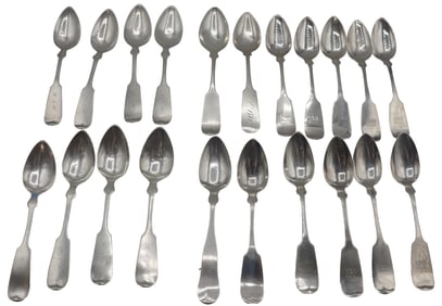 (21) English Coin Silver Spoons - 11.01 ozt.