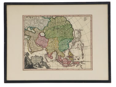 J.B. Homann, 18th Century Map, Nova Asiae Tabula